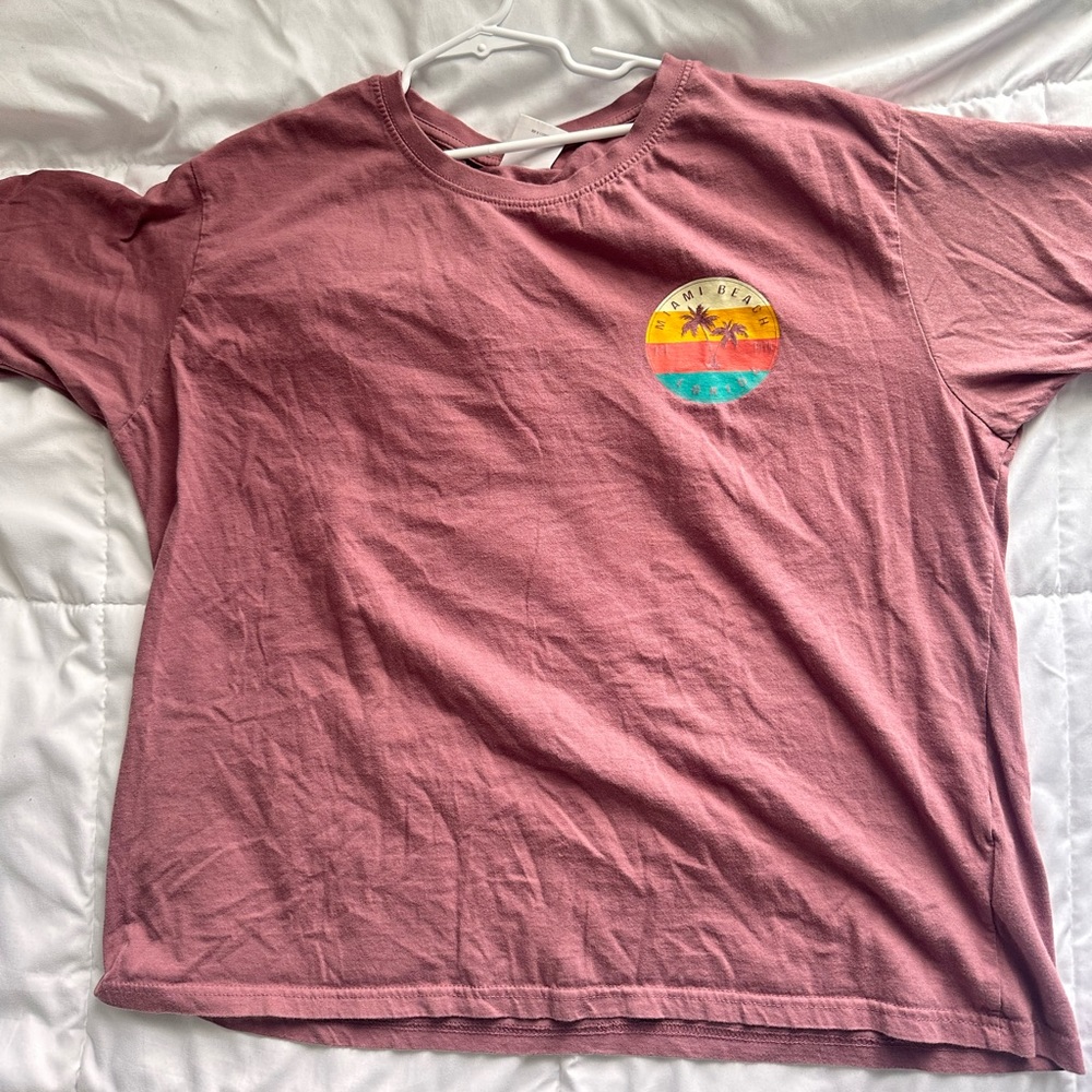 purple miami beach tshirt